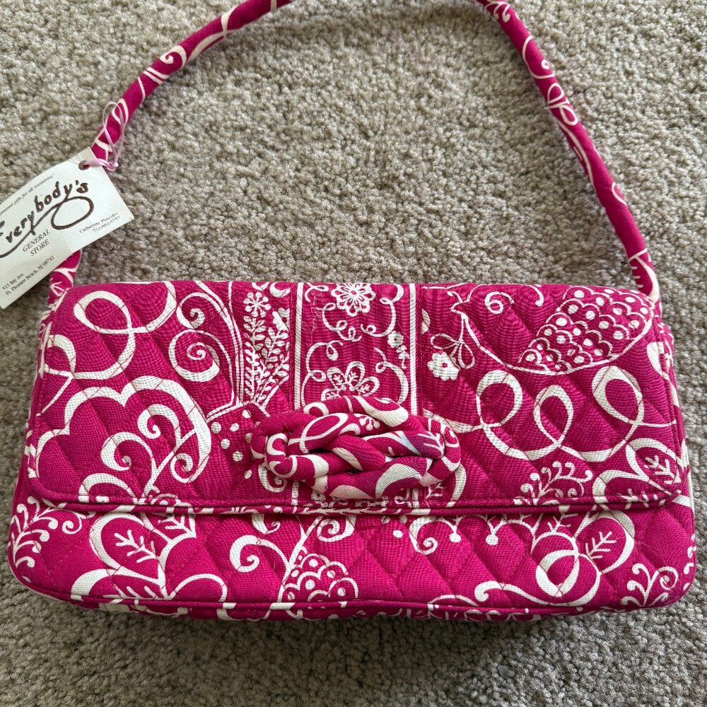 VERA BRADLEY purse NEW with TAGS Pink white flowers quilted with strap
